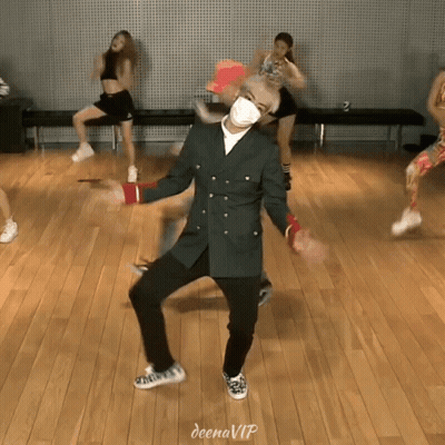 A Group Of People Are Dancing On A Wooden Floor And The Word Deena Vip Is On The Bottom GIF