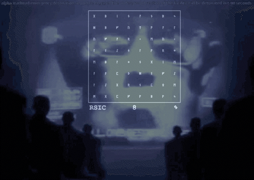 A Group Of People Are Looking At A Screen That Says Rsic On It GIF