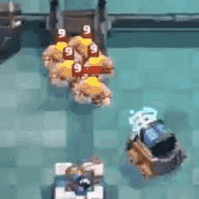 A Group Of People Are Playing A Game Of Clash Of Clans On A Checkered Floor . GIF