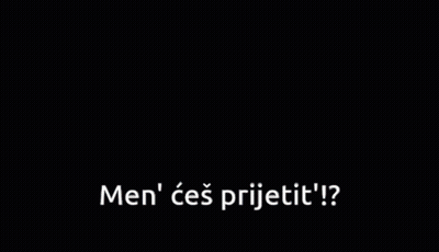 A Group Of People Are Sitting At A Table With Laptops And The Words Men ' Ces Prijetit GIF