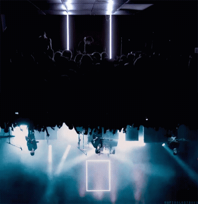A Group Of People Are Sitting In A Dark Room With The Words Ruffoslostboys Written On The Bottom GIF
