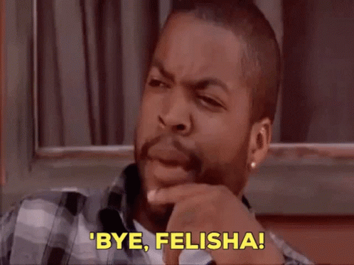 A Group Of People Are Sitting On A Porch And One Of Them Is Saying `` Bye , Felisha ! '' . GIF