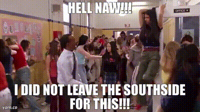 A Group Of People Are Standing In A Hallway With A Sign That Says Office 4 . GIF