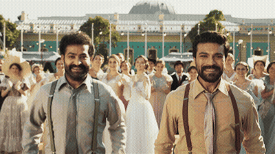 A Group Of People Are Standing In Front Of A Building That Says " Council House " GIF