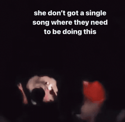 A Group Of People Are Standing In Front Of A Crowd Holding Their Phones In The Air . GIF