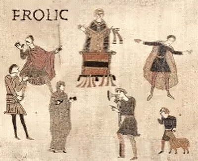 A Group Of People Are Standing Next To Each Other In A Painting With The Word Hard On The Bottom . GIF