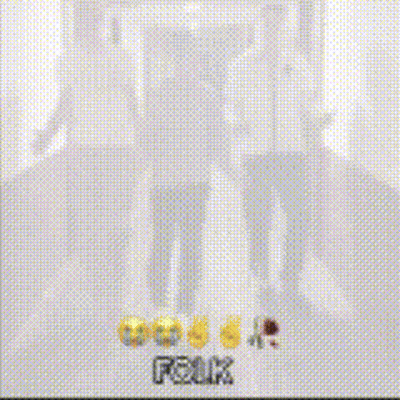 A Group Of People Are Walking Down A Hallway And The Word Folk Is On The Bottom Right GIF