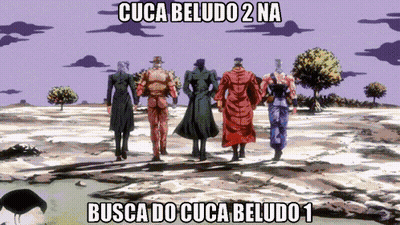 A Group Of People Are Walking In A Desert With The Words Cuca Beludo 2 Na Busca Do Cuca Beludo 1 GIF