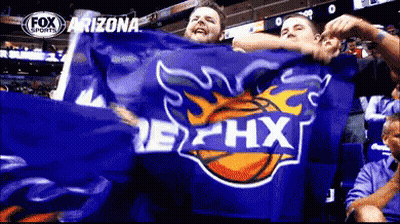 A Group Of People Holding A Blue Arizona Flag GIF