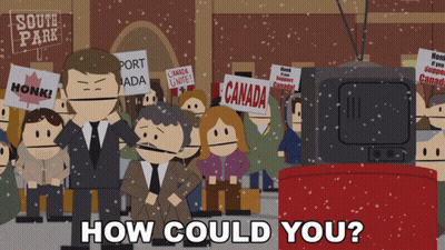 A Group Of People Holding Signs That Say Honk Canada GIF