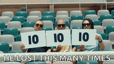 A Group Of People Holding Up Signs That Say 10 10 10 GIF