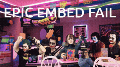 A Group Of People In A Diner With The Words Epic Embed Fail On The Bottom GIF