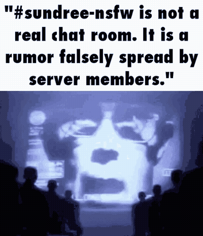 A Group Of People Sitting In Front Of A Screen That Says " # Sundree-Nsfw Is Not A Real Chat Room . GIF