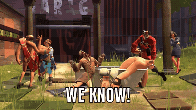 A Group Of People Standing Around A Bathtub With The Words We Know On The Bottom GIF