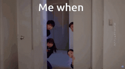 A Group Of People Standing In Front Of A Blackboard With The Words Me When Written Above Them GIF