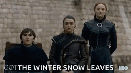 A Group Of People Standing Next To Each Other In Front Of A Stone Wall . GIF
