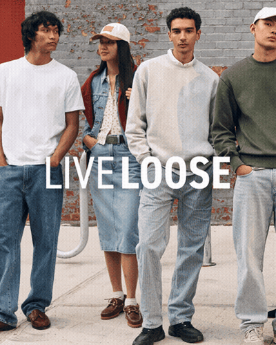A Group Of People Standing Next To Each Other With The Words Live Loose On The Bottom GIF