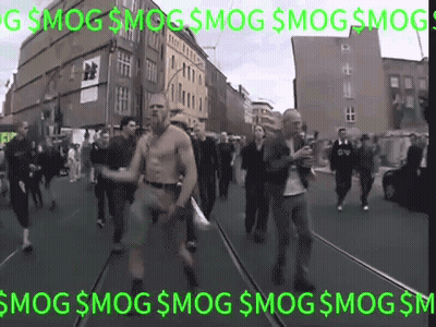 A Group Of People Walking Down A Street With The Words Smog Smog Smog Smog Smog Smog Smog Smog Smog GIF