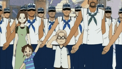 A Group Of People Wearing Hats That Say Marine GIF