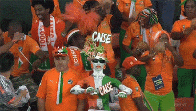A Group Of People Wearing Orange Shirts With Cnse On Them GIF