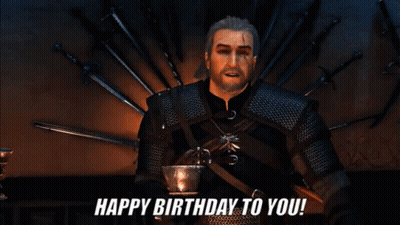A Group Of People With The Words Happy Birthday To You On The Bottom Right GIF