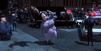 A Group Of Police Officers Standing In Front Of A Van That Says Animal Control GIF