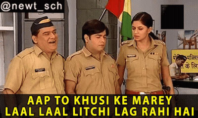 A Group Of Police Officers Standing Next To Each Other With A Caption That Says Aap To Khusi Ke Marey GIF