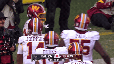 A Group Of Redskins Football Players Including Burks And Johnson GIF