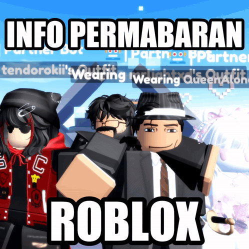 A Group Of Roblox Characters Are Standing Next To Each Other In Front Of A Blue Background GIF