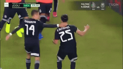 A Group Of Soccer Players Are On A Field And One Of Them Has The Number 25 On His Jersey . GIF