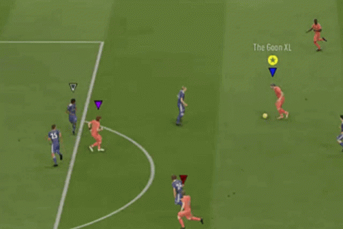 A Group Of Soccer Players Are Playing A Game With Gina Turtle In The Middle Of The Field GIF