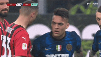 A Group Of Soccer Players Are Standing In Front Of A Scoreboard That Says Mil 0-0 Int GIF