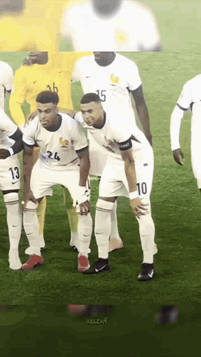 A Group Of Soccer Players Are Standing On The Field And One Has The Number 10 On His Jersey GIF