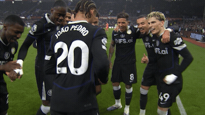 A Group Of Soccer Players Including Joao Pedro Number 20 GIF