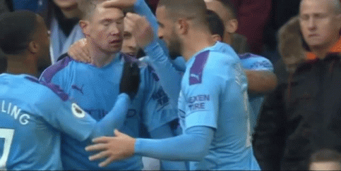 A Group Of Soccer Players Including One With The Number 1 On His Jersey GIF