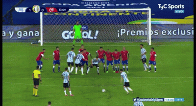 A Group Of Soccer Players On A Field With An Advertisement For Tyc Sports In The Background GIF
