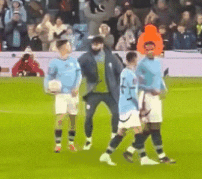 A Group Of Soccer Players On A Field With One Wearing A Shirt With The Number 7 On It GIF
