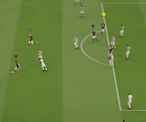 A Group Of Soccer Players On A Field With The Goal Xl Written On The Side Of The Field GIF