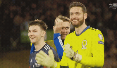 A Group Of Soccer Players On A Field With The Sky Sport Logo On The Bottom GIF