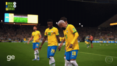 A Group Of Soccer Players On A Field With The Word Ge On The Bottom Left GIF