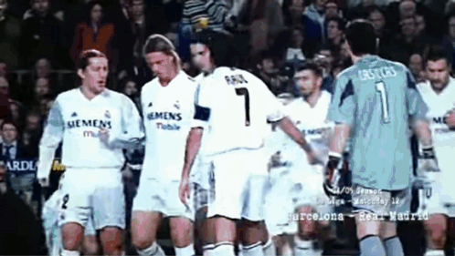 A Group Of Soccer Players One Of Whom Has The Number 7 On Their Jersey GIF