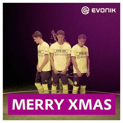A Group Of Soccer Players Standing Next To Each Other With The Words Merry Xmas On The Bottom GIF