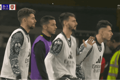 A Group Of Soccer Players Wearing Emirates Fly Emirates Vests GIF