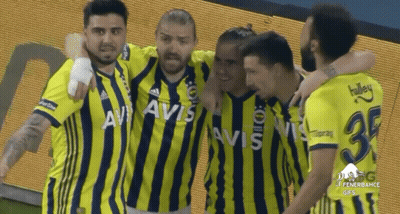A Group Of Soccer Players Wearing Yellow And Black Striped Jerseys With Avis On The Front GIF