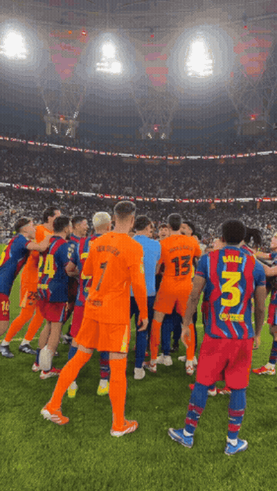 A Group Of Soccer Players With One Wearing The Number 13 GIF