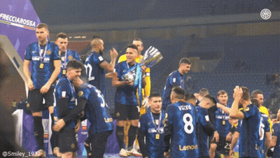 A Group Of Soccer Players With One Wearing The Number 8 On Their Jersey GIF