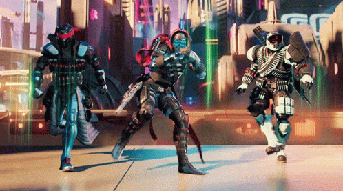 A Group Of Soldiers Are Dancing In Front Of A City With The Letter G On It GIF