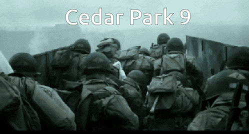 A Group Of Soldiers Are Gathered In Cedar Park GIF