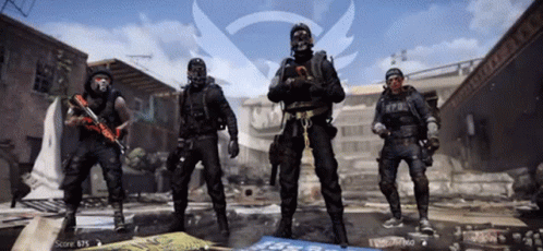 A Group Of Soldiers Standing In Front Of A Score Board GIF