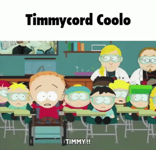 A Group Of South Park Characters Are In A Classroom With The Words Timmycord Coolo GIF